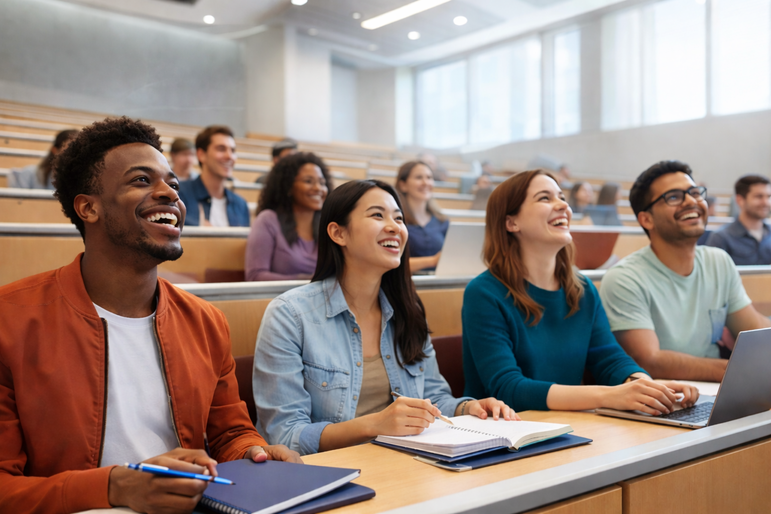 University students in a classroom environment